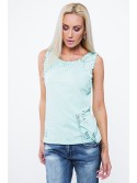 Damen-T-Shirt mit Ausschnitt auf der Rückseite, mint ZZ1095 – Online-Shop – Boutique